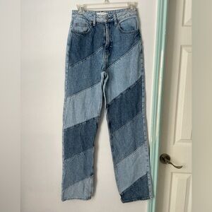 Pacsun 90's Boyfriend Jeans Womens Size 26 Light Wash Two-tone.